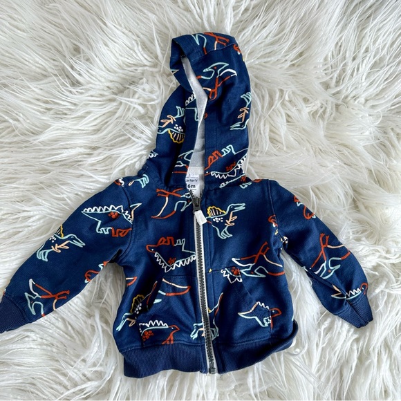Carter's Jackets Coats Carters Baby Boys Blue Dinosaur Zip